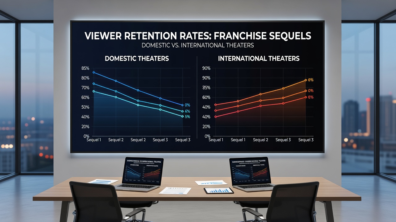 Theater audience graphs showing longer international holdover periods for sequel films