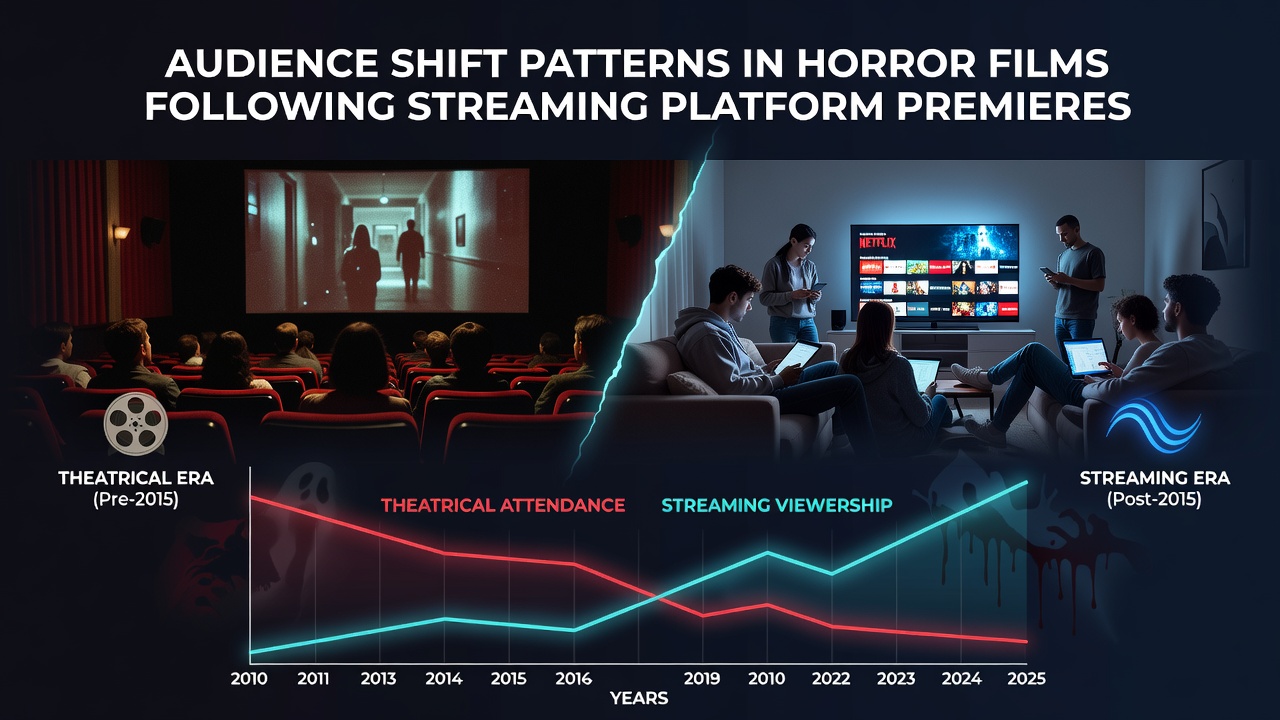 Horror film audience analytics dashboard showing streaming viewership spikes