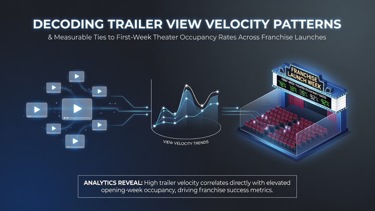 Chart showing trailer view velocity trends correlated with theater occupancy data for recent franchise launches