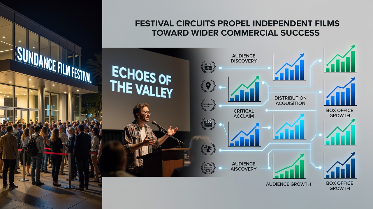Festival audience reacting during an independent film screening at a packed venue